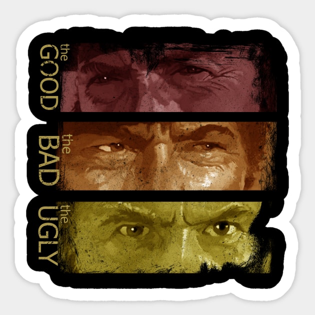 the good the bad and the ugly retro Sticker by Bones Be Homes